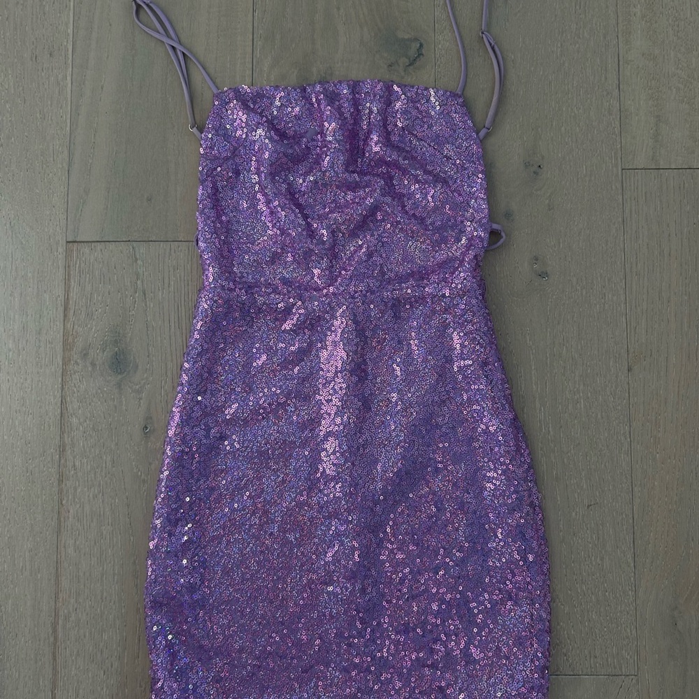 Lucy in the Sky Lavender light purple Sequin mini Dress